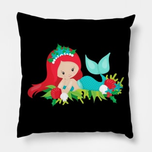 Mermaid Christmas Pillow