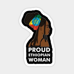 Proud Ethiopian Woman, Ethiopia Flag, Afro African Magnet