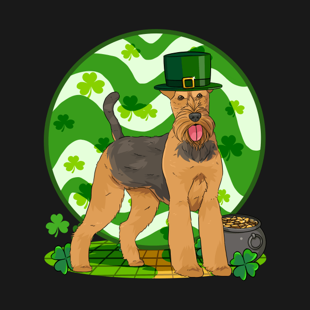 Airedale Terrier St Patricks Day Leprechaun by Noseking