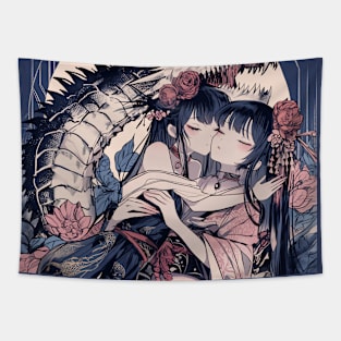 Geisha and Dragon 7811 Tapestry