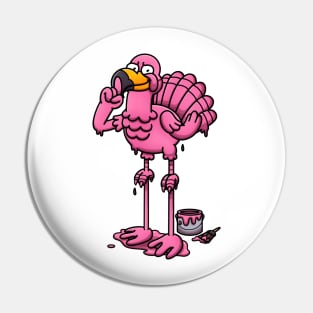 Turkey Disguised As Flamingo Pin