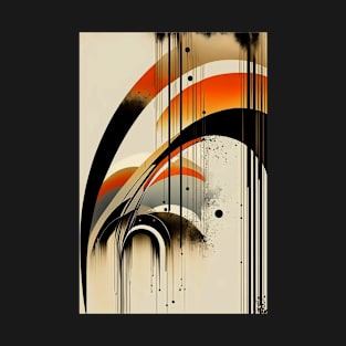 Modern Abstract Art Warm Tones Mid Century Boho Artwork T-Shirt