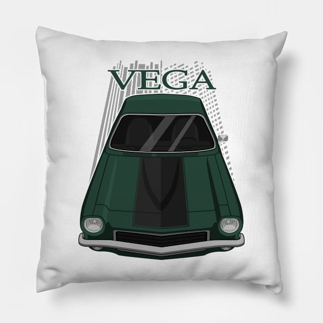 Custom Chevrolet Vega GT 1971 - 1973 - dark green and black Pillow by V8social