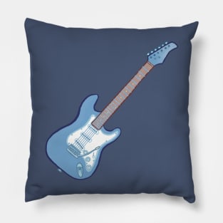 Blue electric guitar Pillow