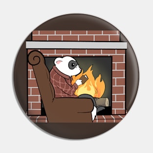 Fireside Ferret Pin