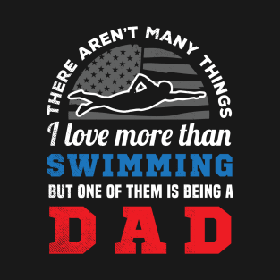 Swimming US flag and funny DAD creative artwork T-Shirt