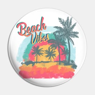 Beach Vibes, summer, ocean view, palm trees, pastels Pin