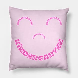 Kindergarten Smiley Face butterfly font Pillow