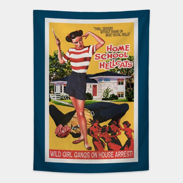 Home School Hellcats Tapestry by MondoDellamorto