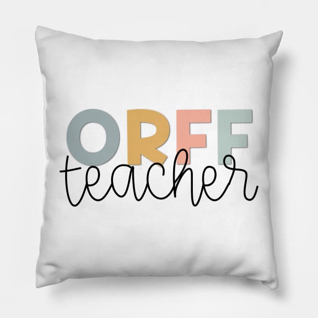Orff Teacher Muted Pastels Pillow by broadwaygurl18