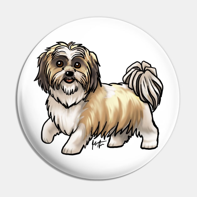 Dog - Shih Tzu - Gold Pin by Jen's Dogs Custom Gifts and Designs