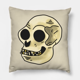 The Skull of a Spider Monkey Comic Cartoon Art Pillow