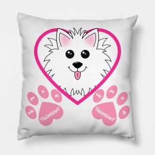 Will you be my Valentine? with Dog and Paws Pillow