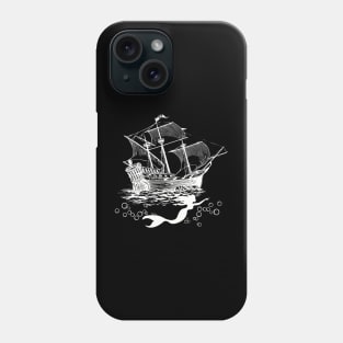 Mermaid and Galleon Ship Phone Case