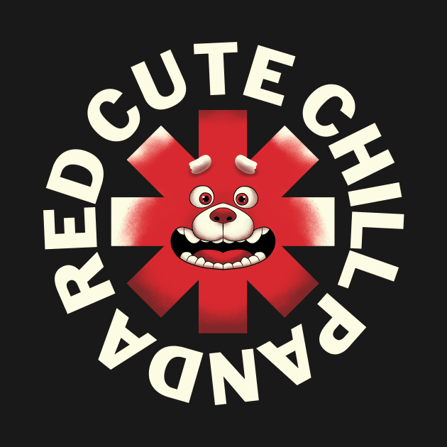 Red Cute Chill Panda by Andriu