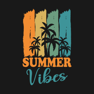 Summer Vibes Cool Vintage Summer Vacation Tropical Palm Tree T-Shirt