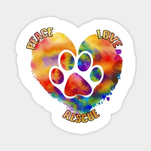 Peace Love Rescue Paw Pet Love Magnet