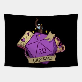 Dnd Wizard D20 dice Tapestry