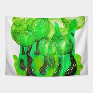 Green Forest Abstract Tapestry