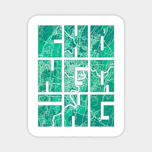 Chongqing, China City Map Typography - Watercolor Magnet