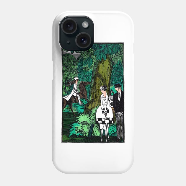 Intrigue In The Park 1920s Fashionable Women Today, Fernand Siméon Phone Case by rocketshipretro