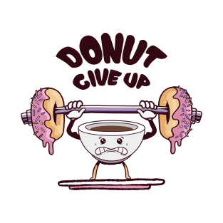 Funny Coffee Cup Weightlifting Donut dumbbells T-Shirt