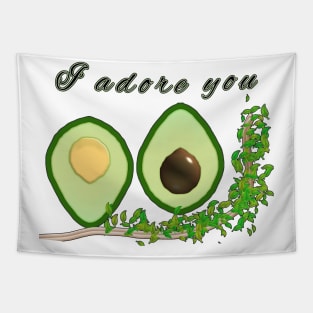 2 Avocado halves on a vine Tapestry