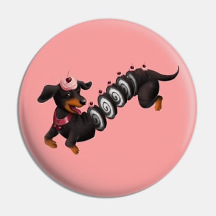 Daschund cakeroll Pin