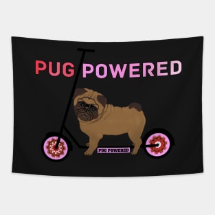 Pug powered flower scooter for kids clothing Tapestry