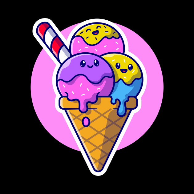 Cute Ice Cream Cone Cartoon by Catalyst Labs