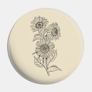 3 sunflowers Pin