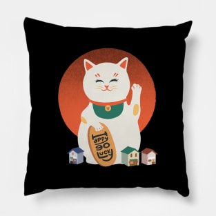 Happy go lucky cat 1 Pillow