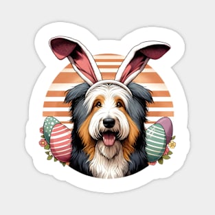 Bearded Collie with Bunny Ears Easter Celebration Magnet