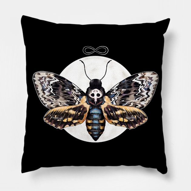 Skull moth Pillow by Sitenkova