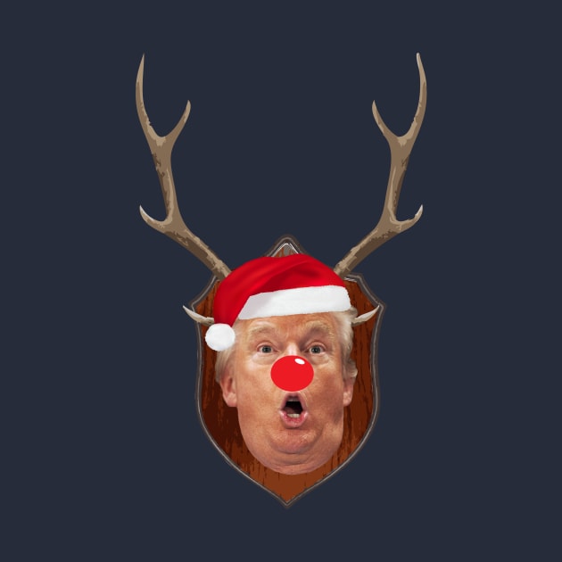 Donald Trump Reindeer Head Christmas by Rebus28