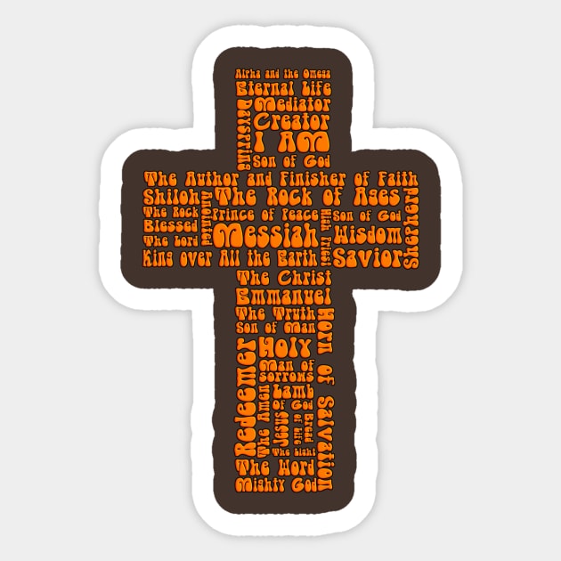 Jesus Name Cross Religious Funny Christian - Jesus Cross - Sticker