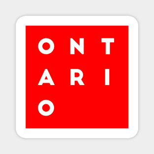 Ontario | Red square, white letters | Canada Magnet