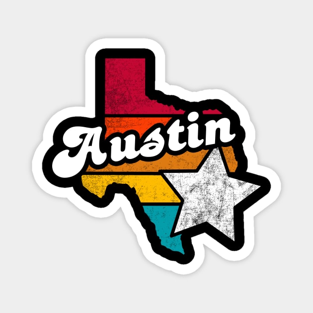 Austin Texas Vintage Distressed Souvenir Magnet by NickDezArts