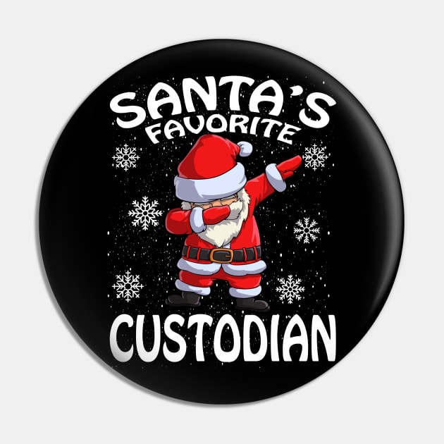 Santas Favorite Custodian Christmas Pin by intelus