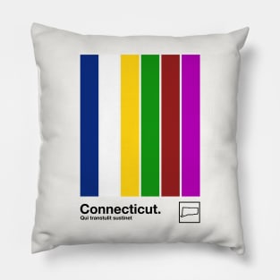 Connecticut  // Original Minimalist Artwork Poster Design Pillow