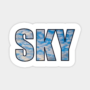 Sky text written in Clouds Magnet