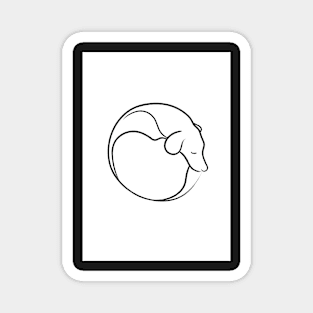 Sleeping Dog Line Drawing Magnet