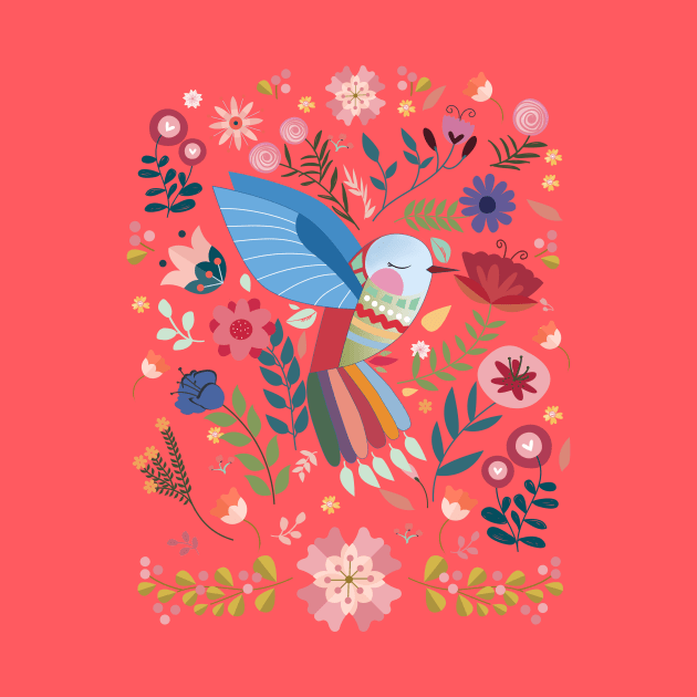 Folk Art Hummingbird by LittleBunnySunshine