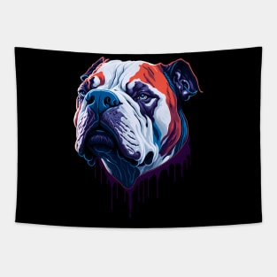 American Bulldog Ink Driiping Tapestry