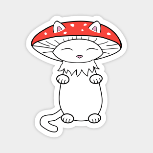 Mushroom cat Magnet