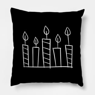 Candle Candles - Hand Drawn Pillow