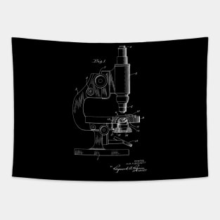 Microscope Vintage Patent Hand Drawing Tapestry