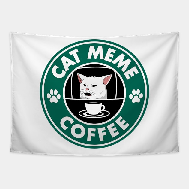 Cat Coffee Tapestry by peekxel