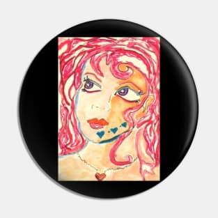 Princess woman girl tattoo face art Pin