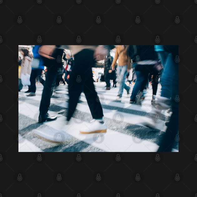 Blurred Legs of People Crossing Shibuya Crossing in Tokyo by visualspectrum